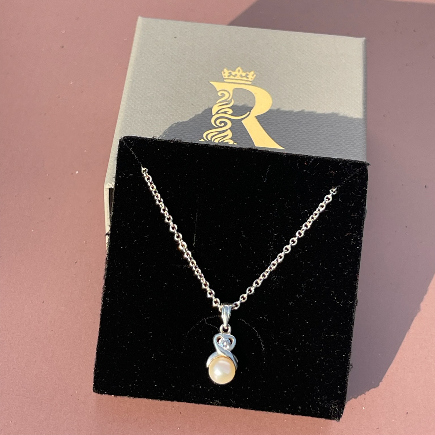 Rae's Pearl Pendant w/ White CZ